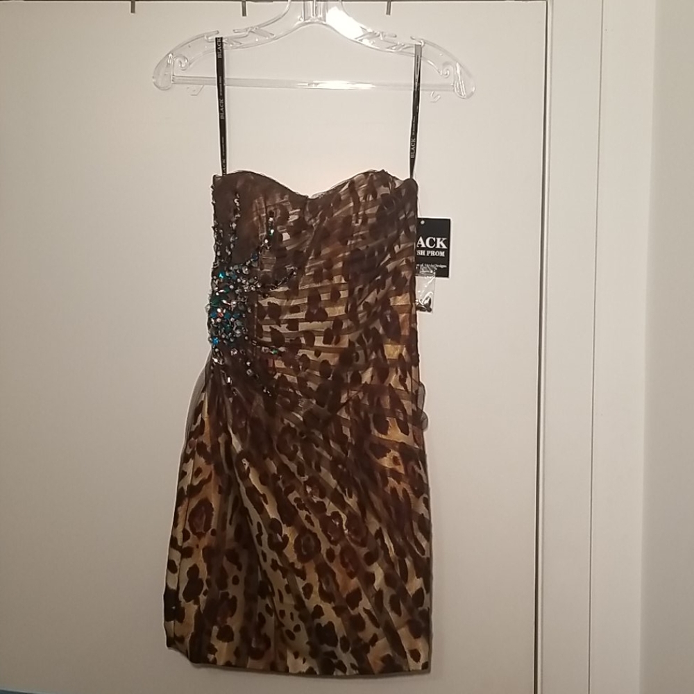 Leopard print party dress.